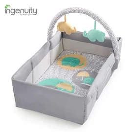 美國Ingenuity 二合一便攜式旅行床/遊戲墊