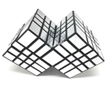 Mirror 4x4x4 Double Cube Black Body with Silver Label (Lee Mod)