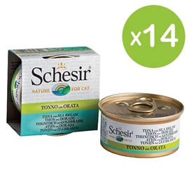 Schesir 貓罐頭/ 湯煮系列 吞拿魚鯛魚 70g X 14罐