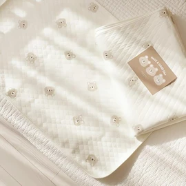 韓國Baby&I 高級純棉透氣防水墊-M碼 熊仔