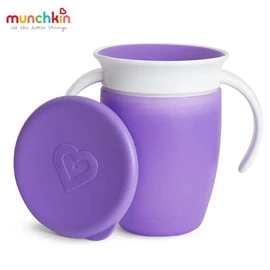 美國 Munchkin Miracle 360° 防漏學飲杯(附蓋)-紫色 207ml/7oz