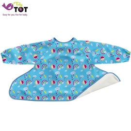 英國Tidy Tot 防水輕便飯衣(魔術貼)-長袖 Sunny Rainbows