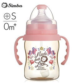 台灣小獅王 Simba 桃樂絲心願PPSU寬口奶瓶(連吸管把手)-200ml 蜜粉/獨角獸