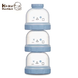 台灣KuKu Duck 純真之瞳疊疊樂鈕扣式奶粉罐/ 晨曦藍