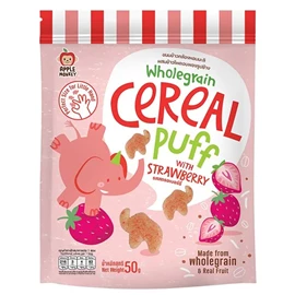 Apple Monkey 全麥穀物象象泡芙(無麩質)-50G 士多啤梨味