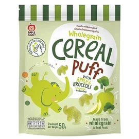 Apple Monkey 全麥穀物象象泡芙(無麩質)-50G 青蘋果西蘭花味