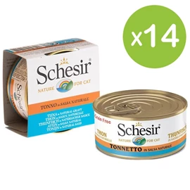 Schesir 貓罐頭/ 無穀物 吞拿魚肉汁 70g X 14罐