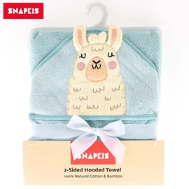 Snapkis 2合1 浴巾连帽-羊驼