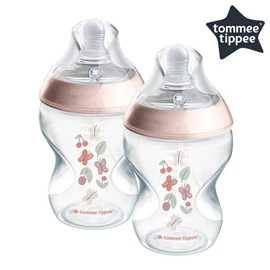 英国Tommee Tippee Natural Start PP 奶瓶-印花款 260ml 两个装 粉红
