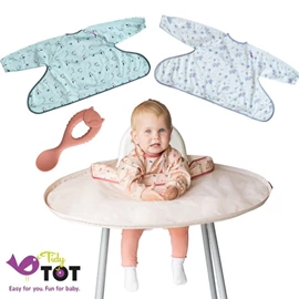 英國Tidy Tot BLW 圍兜及防髒托盤禮盒套裝/ Sand