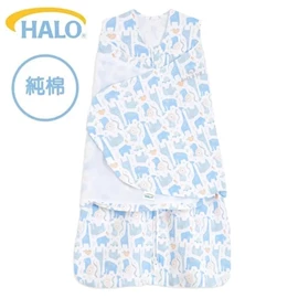 美國Halo Swaddle 二合一嬰兒包被睡袋-純棉 1.5TOG-藍色動物園