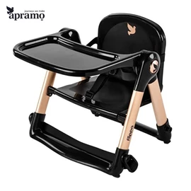 英國 Apramo Flippa® Rockstar 便攜式兩用餐椅-黑金色