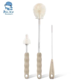 台湾KuKu Duck 全角度矽胶奶瓶刷组/ 伯爵奶