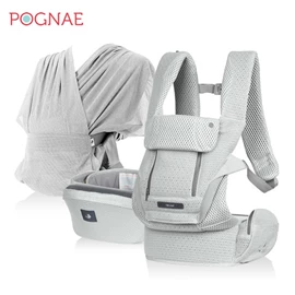 韓國Pognae Max Flow 萬能四合一超涼感透氣嬰兒揹帶-淺灰色