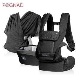 韓國Pognae Max Flow 萬能四合一超涼感透氣嬰兒揹帶-黑色