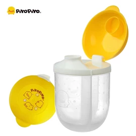 台湾黄色小鸭 便携式旋转三格奶粉罐