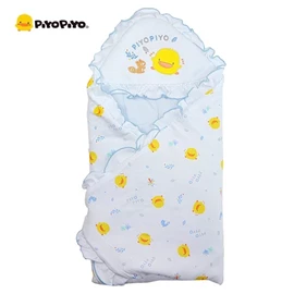 台湾黄色小鸭 冬季包巾-蓝色