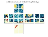 2x2 Christmas Sticker with VanGogh’s Starry Night Style