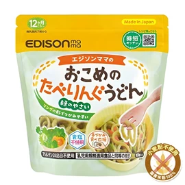 日本Edison 圈圈烏冬/ 綠色蔬菜 100g