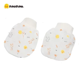 台灣黃色小鴨 初生嬰兒印花紗布手套-1對(款式隨機)