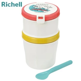日本Richell X Snoopy 嬰兒雙層食物盒連匙