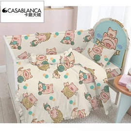 【Casablanca】婴儿床 2件套(床单连枕袋)-罐头猪LuLu