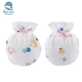 台灣KuKu Duck 小繽紛紗布手套/ 兩對裝 粉紅