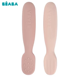 法國BEABA 矽膠沾匙套裝/ 2件裝 粉紅組