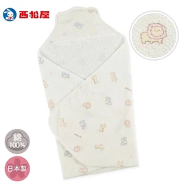 日本西松屋 嬰兒毛巾包被-動物款