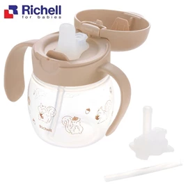 日本Richell TLI 第4代 吸管水杯套裝/ 松鼠 200ml