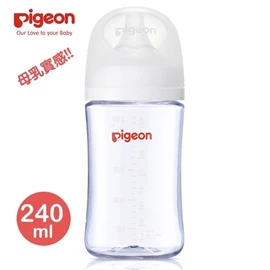 日本Pigeon 母乳实感宽口径玻璃奶瓶-240ml 纯净白