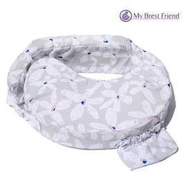 美國My Brest Friend 可調式O型哺乳枕(純棉)-灰色花朵