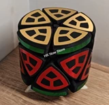 Junior Megaminx Barrel Black with Gold-Green-Red-Silver Label (Lee Mod)