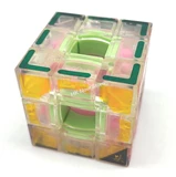 Dayan Void Cube Clear Body V2 with Circle-Heart-Square Label (green center, limited edition)