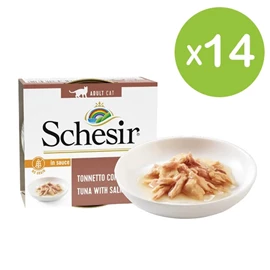 Schesir 貓主食罐頭/ 濃湯系列 吞拿三文魚 70g X 14罐