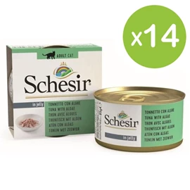 Schesir 貓主食罐頭/ 啫喱系列 吞拿魚海藻 85g X 14罐