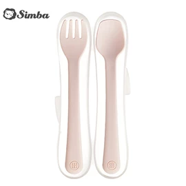 台灣小獅王 Simba 美味學習叉匙組/ 栗粉