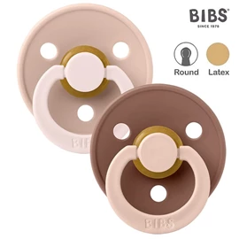 丹麥BIBS Colour 圓形乳膠安撫奶嘴/ 6-18M 兩件裝 淺粉淺啡混合