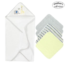 Mother's Choice 婴儿大浴巾及小毛巾套装-黄色小象