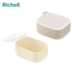 日本Richell TLI 婴儿辅食矽胶杯套装/ 象牙色