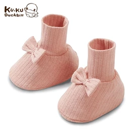 台灣KuKu Duck 竹纖羅紋蝴蝶護腳套/ 自然粉