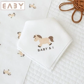 韩国Baby&I 纯棉婴儿纱巾-10块装 小马
