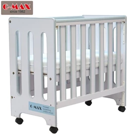 C-MAX 生態環保嬰兒床 #EP-321B (附送4吋床褥及兒童床攔板)-白色