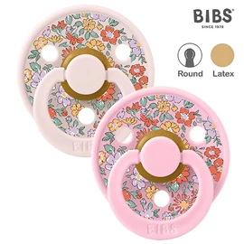 丹麦BIBS Colour 圆形乳胶安抚奶嘴/ 0-6M 两件装 Liberty 浅粉/粉红