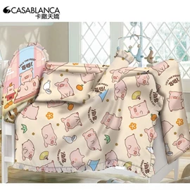 【Casablanca】嬰兒床 2件套(床單連枕袋)-罐頭豬LuLu