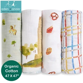 美國Aden+Anais 嬰兒包巾(有機棉紗布)–47"X47" 4條裝 New York City