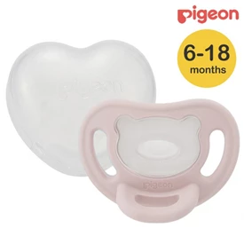 日本Pigeon Soft Buddy 全矽胶安抚奶嘴连收纳盒/ L码 粉红