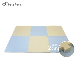 台灣Pato Pato 雙色巧拼地墊-6入 鵝黃/灰藍