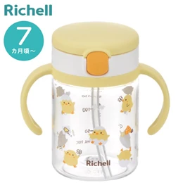 日本Richell Aqulea 第5代 吸管水杯/ 200ml 小鸡咕咕