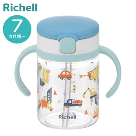 日本Richell Aqulea 第5代 吸管水杯/ 200ml 交通总动员